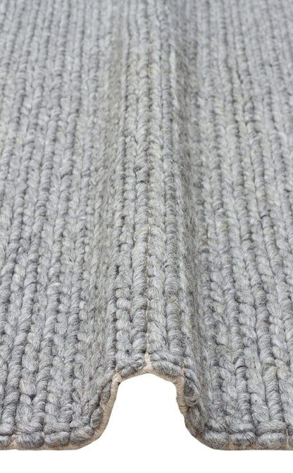 JADE BASKETWEAV GREY Naturel Kazak Örgü Desenli El Dokuma Örgü Halı