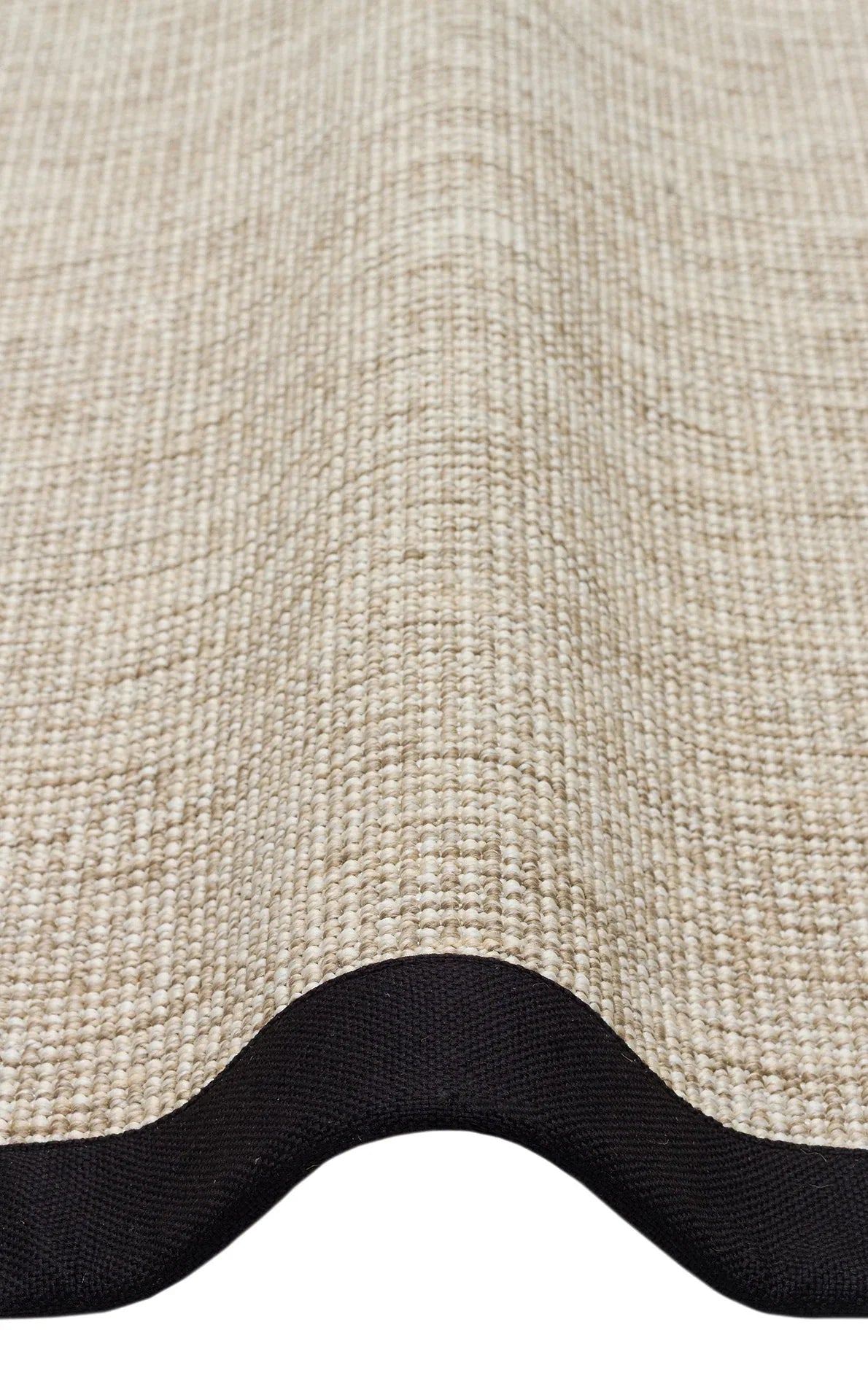 Siyah Kumaş Bordürlü Bej Sisal Halı - El Yapımı, Dayanıklı, Modern Tasarım - ZHR_2703_L.Beige_BRD_Black - HALI VAGONU