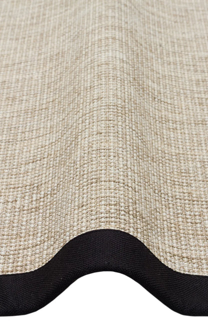 Siyah Kumaş Bordürlü Bej Sisal Halı - El Yapımı, Dayanıklı, Modern Tasarım - ZHR_2703_L.Beige_BRD_Black - HALI VAGONU