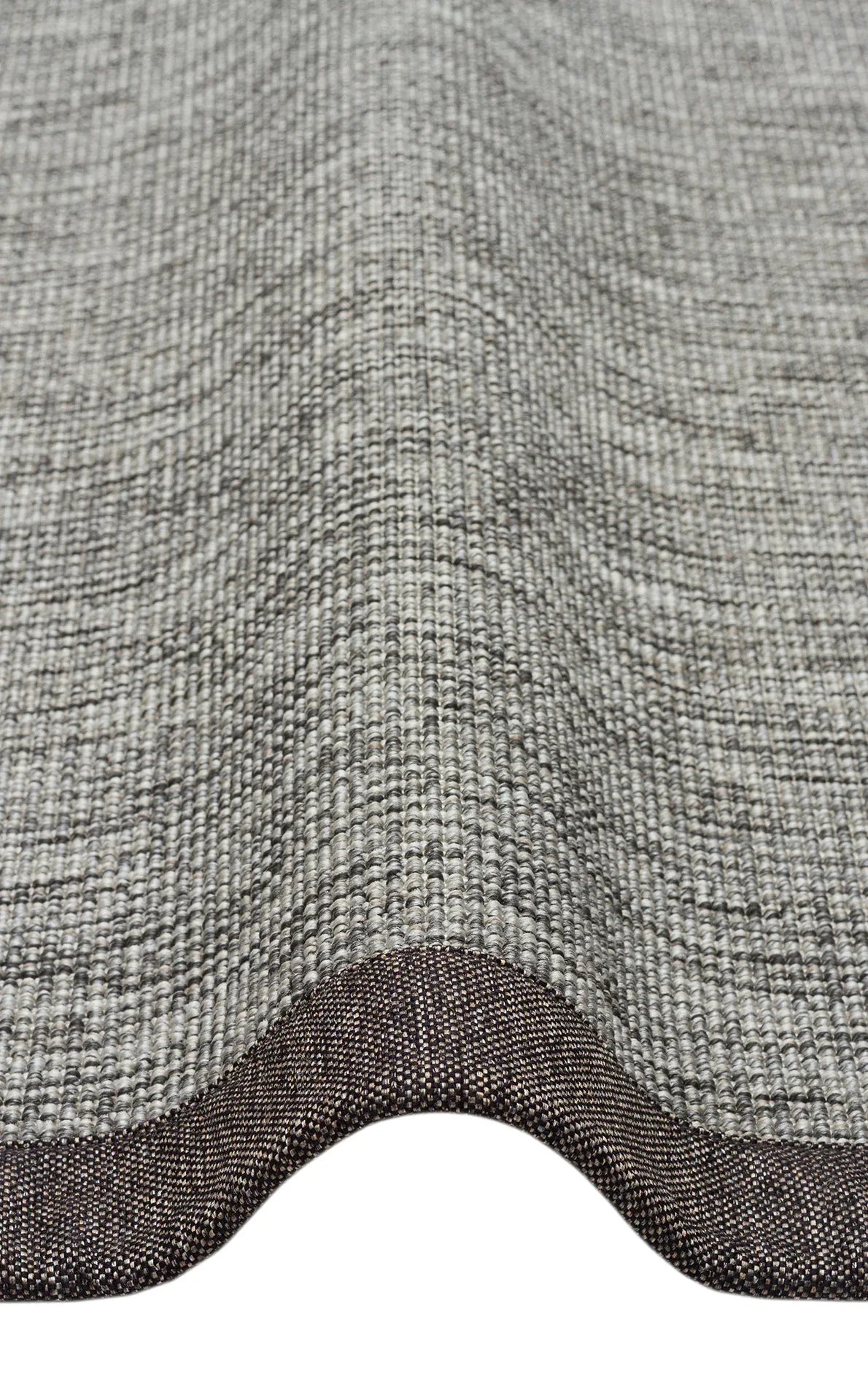 Kırçıllı Gri Kumaş Bordürlü Sisal Halı - El Yapımı, Dayanıklı, Modern Tasarım - ZHR_2705_Grey_BRD_Dark_Mix - HALI VAGONU