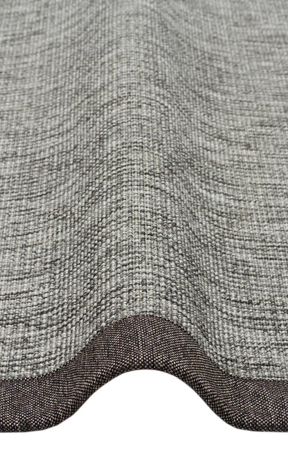 Kırçıllı Gri Kumaş Bordürlü Sisal Halı - El Yapımı, Dayanıklı, Modern Tasarım - ZHR_2705_Grey_BRD_Dark_Mix - HALI VAGONU