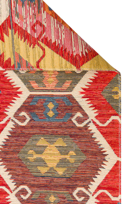 NOMAD 06 RED Yıkanabilir, Çift Taraflı Kullanıma Uygun Yumuşak Tuşeli Otantik Kilim