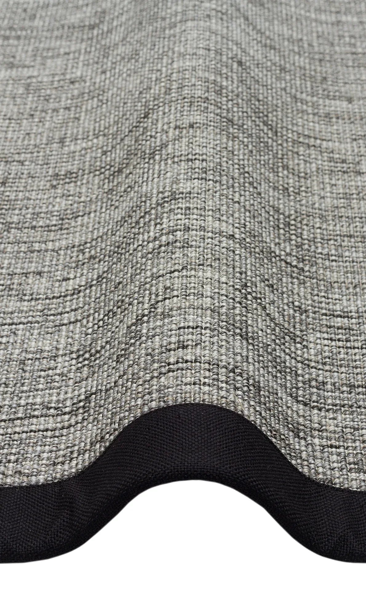 Siyah Kumaş Bordürlü Gri Sisal Halı - El Yapımı, Dayanıklı, Modern Tasarım - ZHR_2705_Grey_BRD_Black - HALI VAGONU