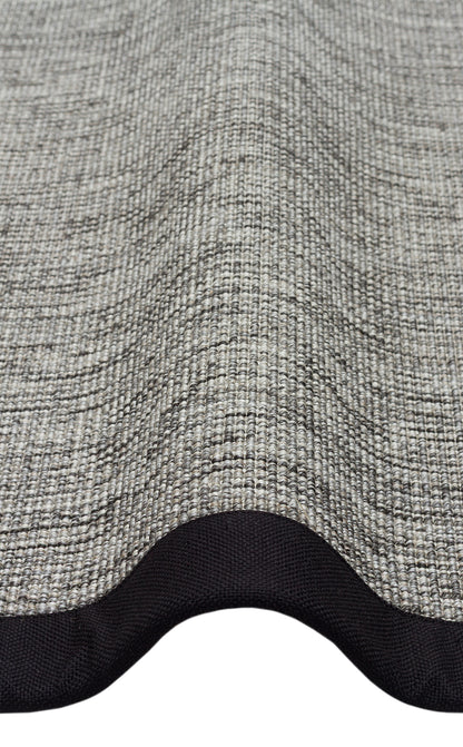 Siyah Kumaş Bordürlü Gri Sisal Halı - El Yapımı, Dayanıklı, Modern Tasarım - ZHR_2705_Grey_BRD_Black