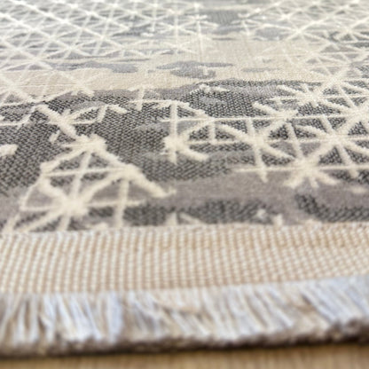 Halı Vagonu Zen Koleksiyonu ZEN08 Gri İnce Yıkanabilir Kaymaz Tabanlı Makine Halısı