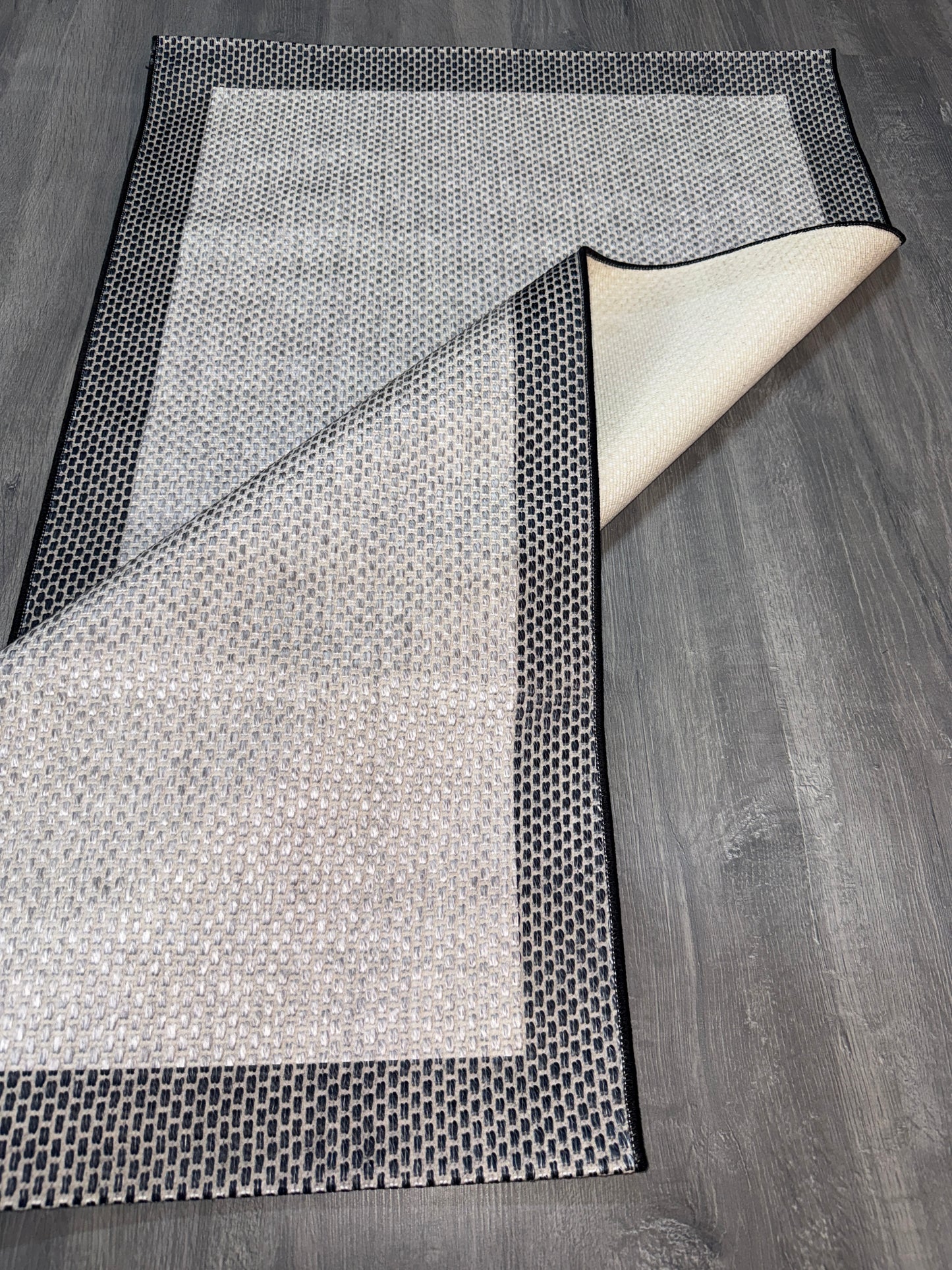 Natura Sisal NTR 10 Siyah Gri Sisal Dokuma Halı - NTR 10