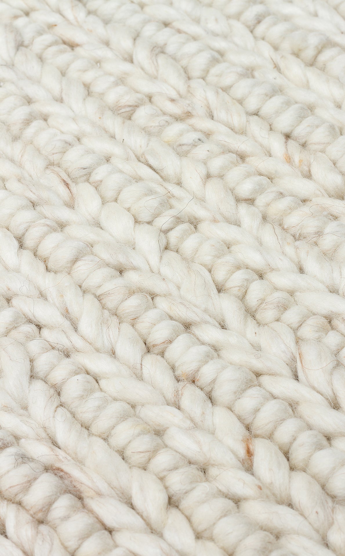 JADE LD 07 L.BEIGE Naturel Kazak Örgü Desenli El Dokuma Örgü Halı