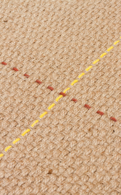 Katlama kenar bitimi ile DELHİ DLH 01 Multy Jüt ve Pamuk ile Üretilen Çift Taraflı Modern Kilim.