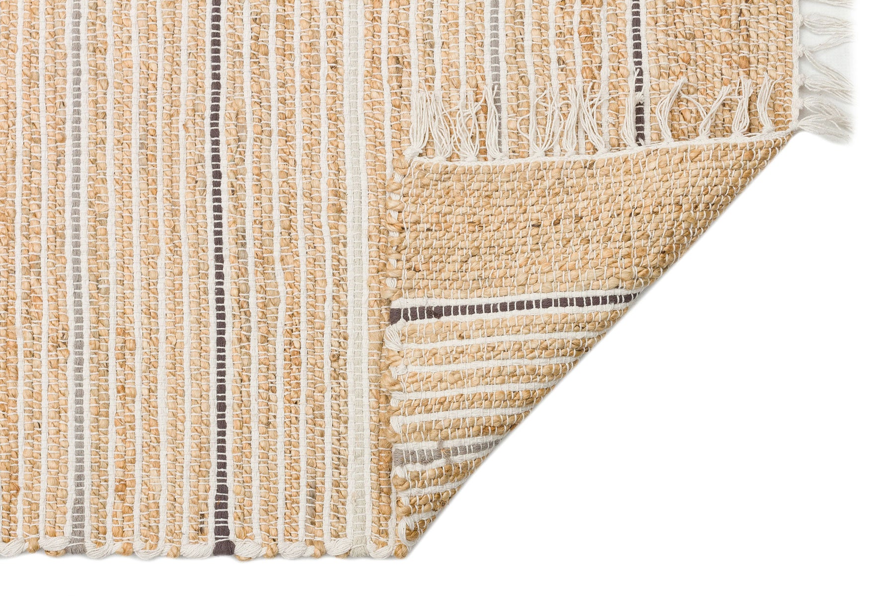 Juno Jüt Ech 05 Doğal Gri Flatweave El Dokuma Naturel Jüt Hasır Halı - Yüksekliği olmayan flatweave dokuması sayesinde sade ve estetik bir görünüm.