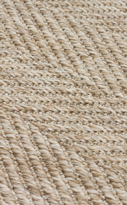 Krem Kumaş Bordürlü Balık Sırtı Desenli Bej Sisal Halı - El Yapımı, Dayanıklı, Modern Tasarım - ZHR_2704_L.Beige_BRD_Beige