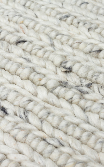 JADE LD 07 L.GREY Naturel Kazak Örgü Desenli El Dokuma Örgü Halı