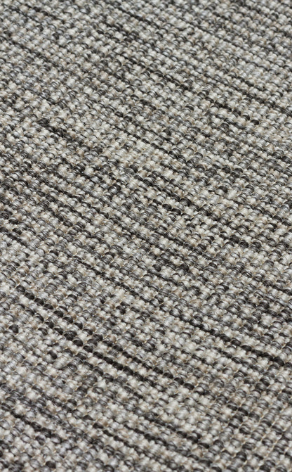 Kırçıllı Gri Kumaş Bordürlü Sisal Halı - El Yapımı, Dayanıklı, Modern Tasarım - ZHR_2705_Grey_BRD_Dark_Mix