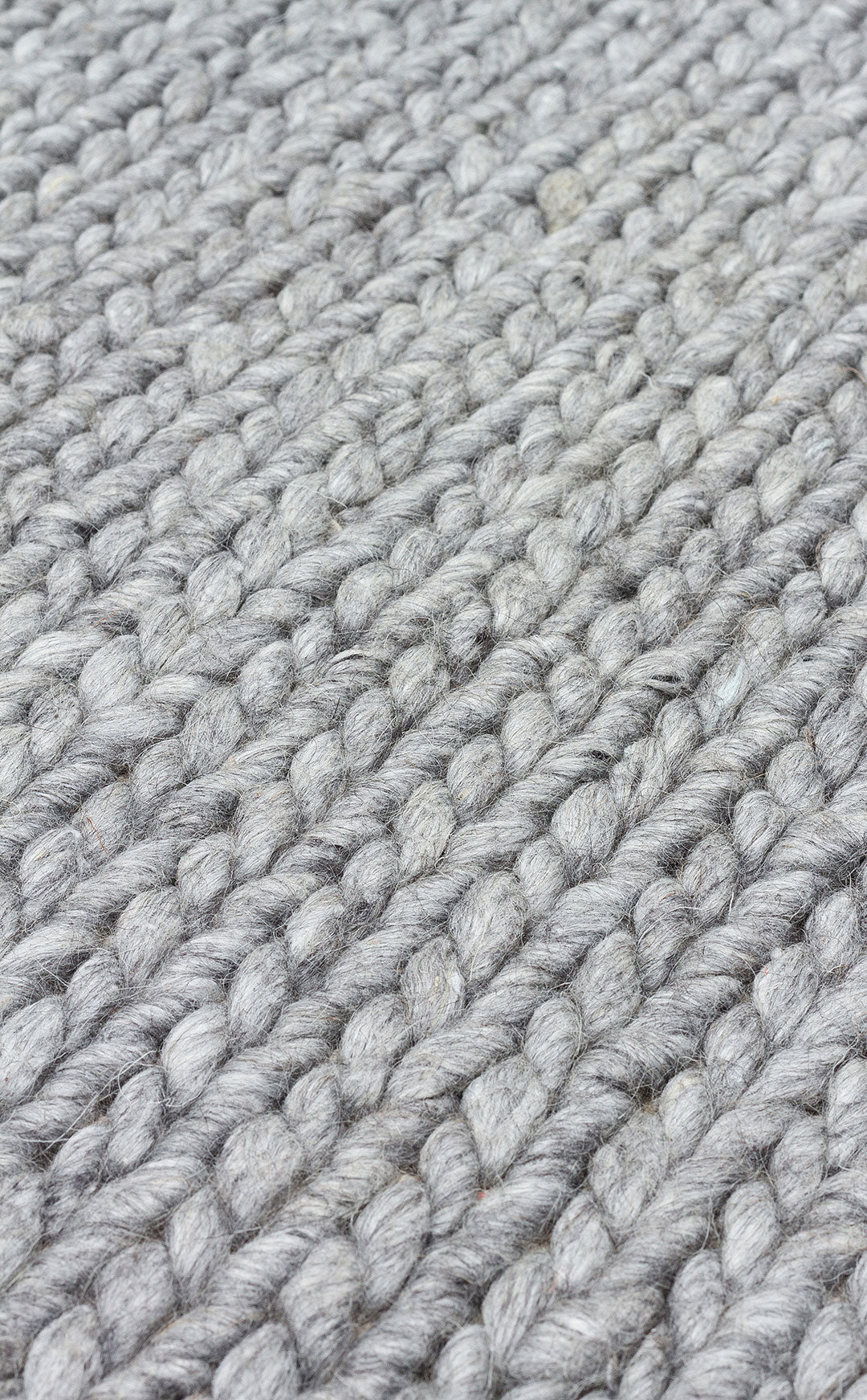 JADE BASKETWEAV GREY Naturel Kazak Örgü Desenli El Dokuma Örgü Halı