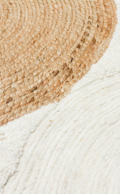 JADE 902 NATURAL WHİTE Naturel Kazak Örgü Desenli El Dokuma Örgü Halı