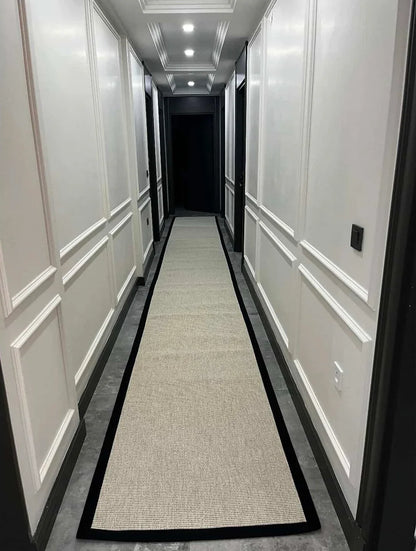 Himalaya Siyah Kumaş Bordürlü 664 Krem Sisal Halı - HVHB22 - HALI VAGONU