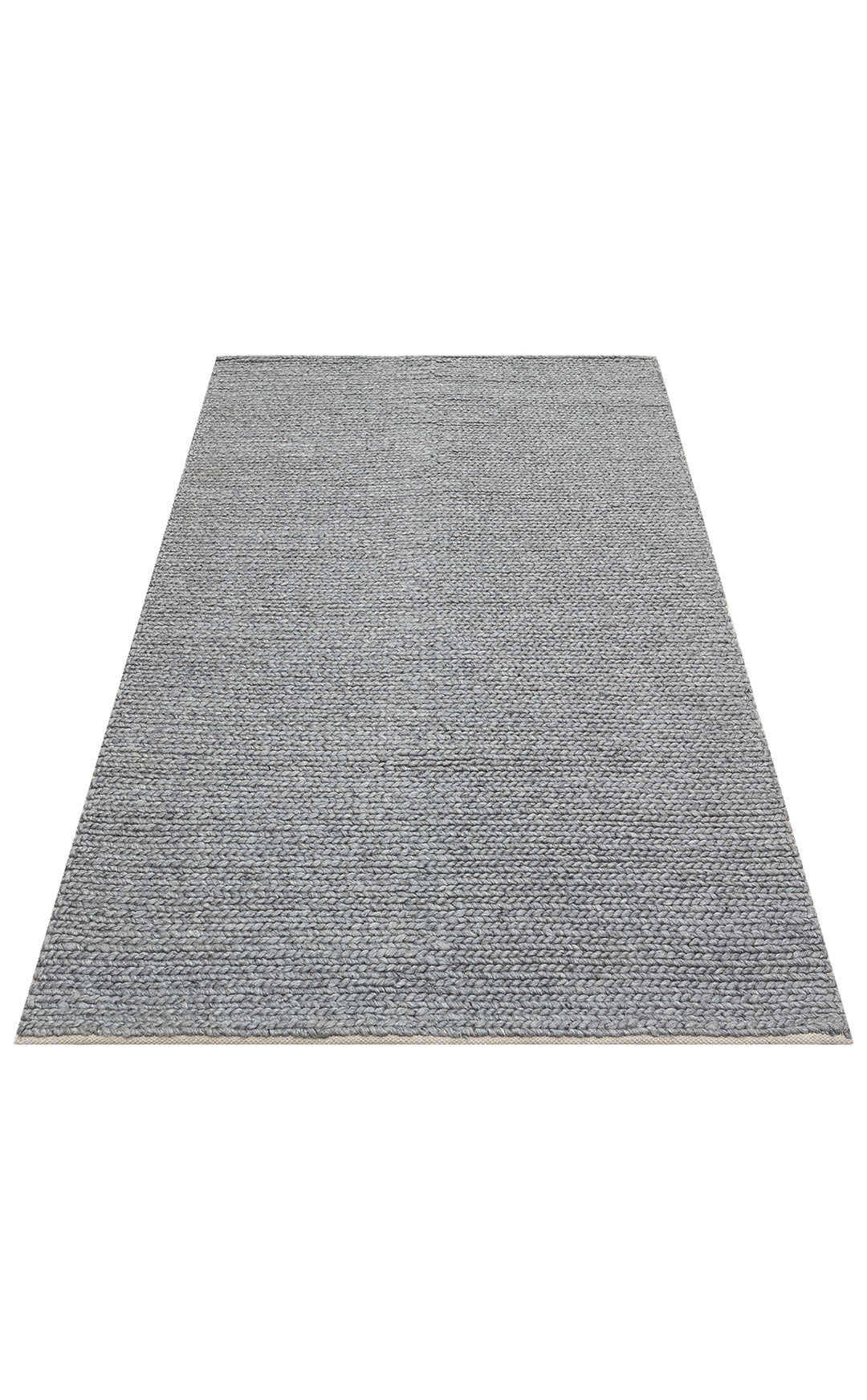 JADE BASKETWEAV GREY Naturel Kazak Örgü Desenli El Dokuma Örgü Halı