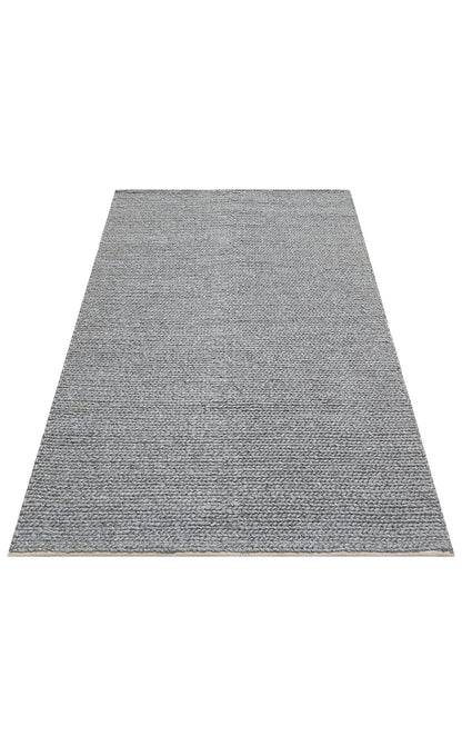 JADE BASKETWEAV GREY Naturel Kazak Örgü Desenli El Dokuma Örgü Halı