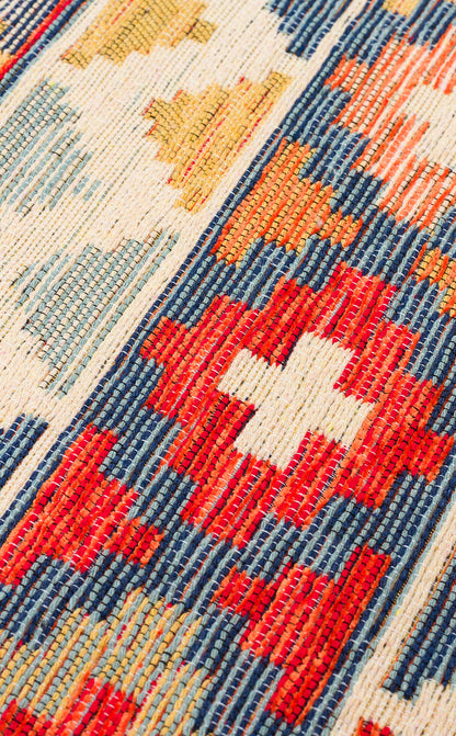 NOMAD 02 AQUA Yıkanabilir, Çift Taraflı Kullanıma Uygun Yumuşak Tuşeli Otantik Kilim