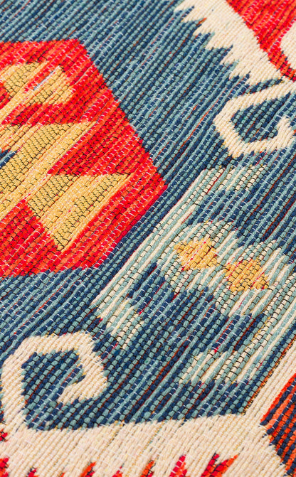 NOMAD 06 RED Yıkanabilir, Çift Taraflı Kullanıma Uygun Yumuşak Tuşeli Otantik Kilim