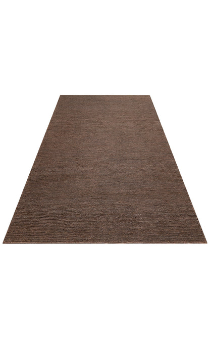 Evinizde şıklık katacak Soumak SMK Plain Brown Örgülü Naturel Kendir Halı'nın görüntüsü.