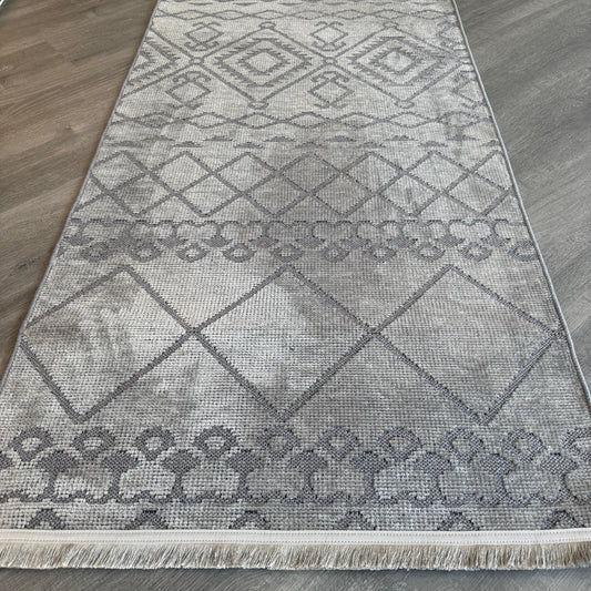 Lifos LFS02 Gri Yumuşak Dokulu Makinede Yıkanabilir Kaymaz Tabanlı Halı