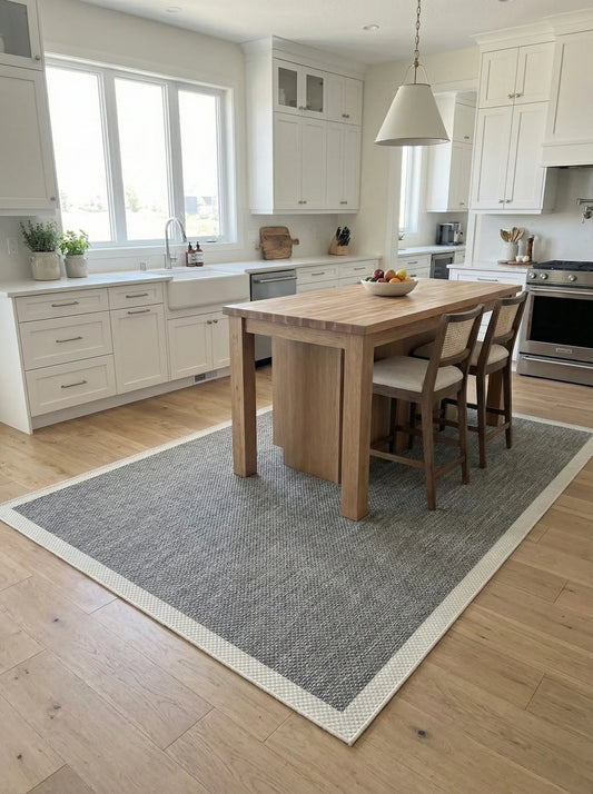 Natura Sisal NTR 06 Krem Antrasit Sisal Dokuma Halı - NTR 06