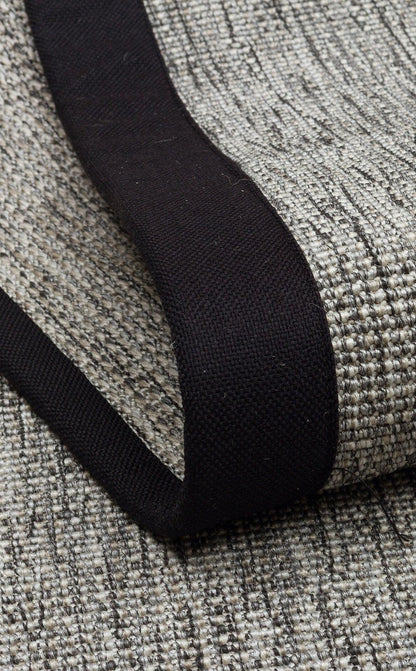 Siyah Kumaş Bordürlü Gri Sisal Halı - El Yapımı, Dayanıklı, Modern Tasarım - ZHR_2705_Grey_BRD_Black - HALI VAGONU