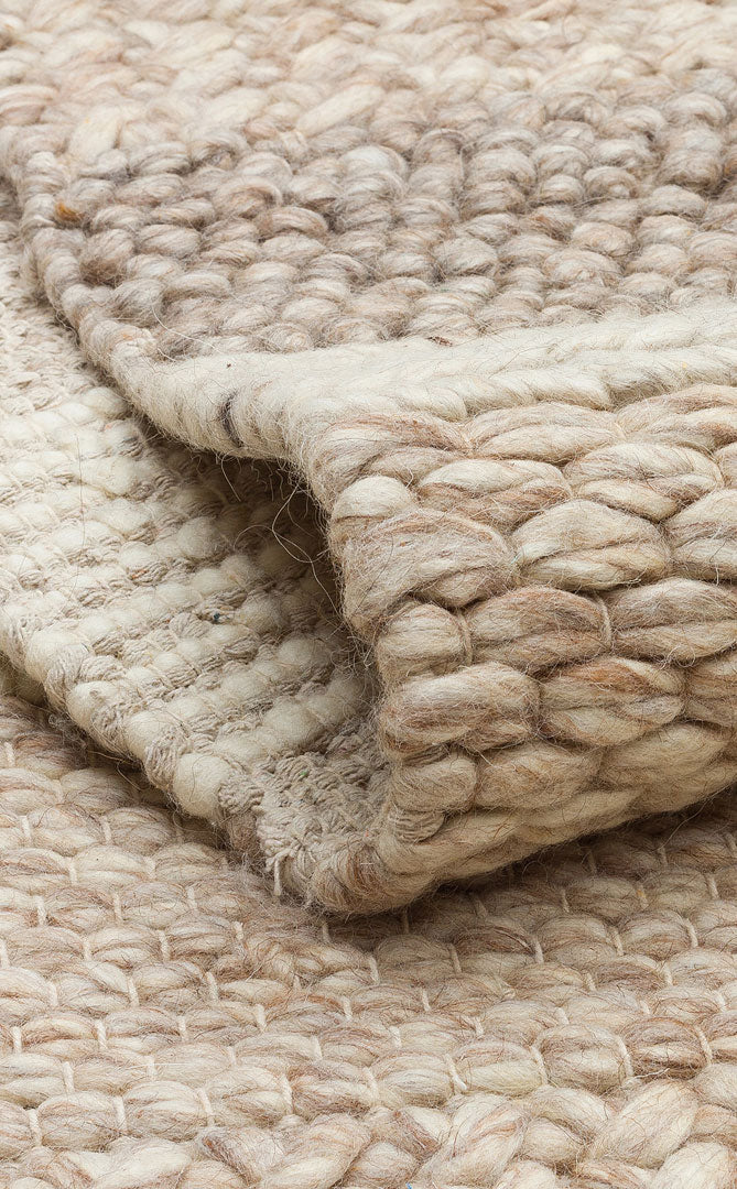 JADE LANGDON NATURAL  Naturel Kazak Örgü Desenli El Dokuma Örgü Halı
