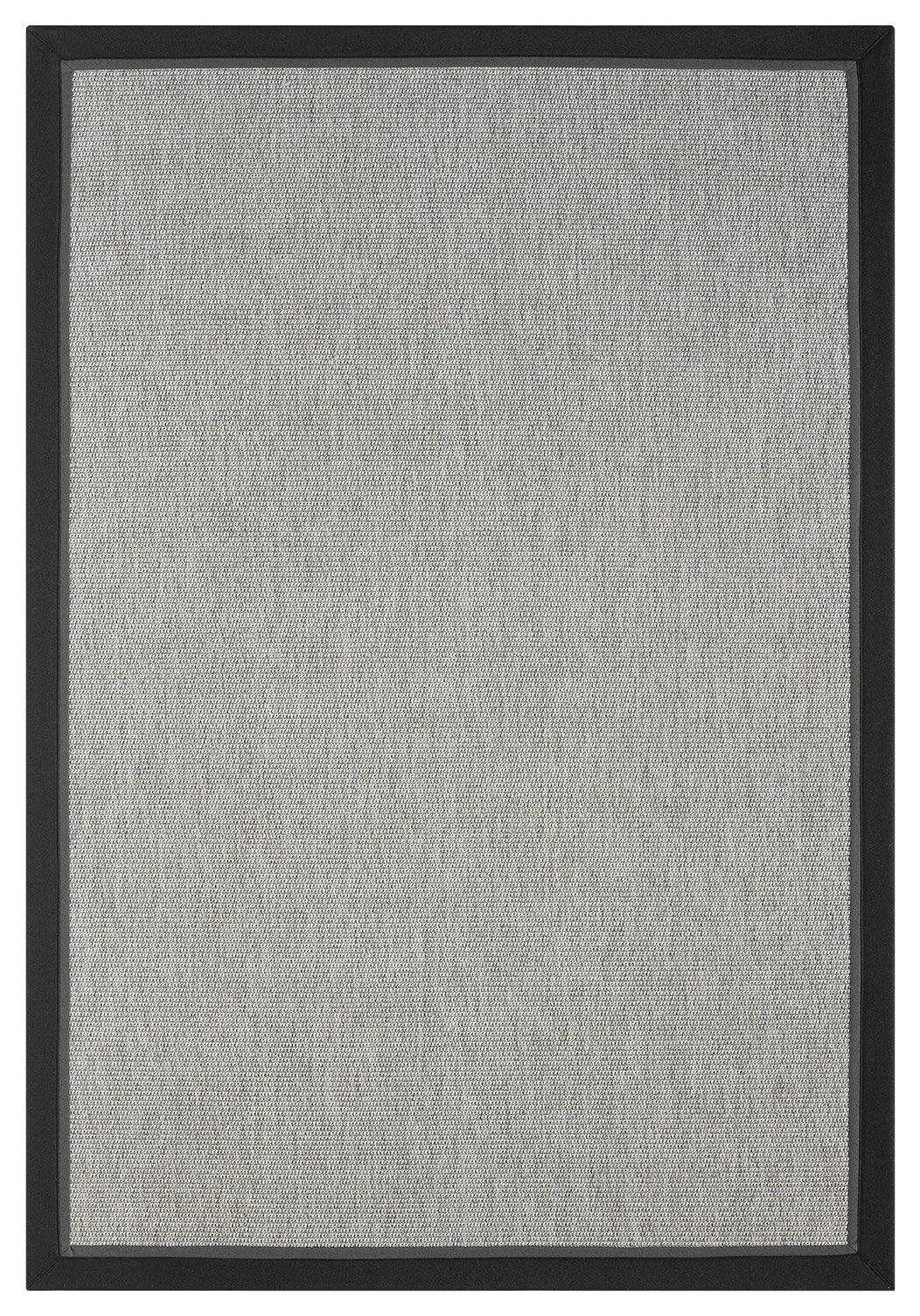 Siyah Gri Çift Renk Kumaş Bordürlü Sisal Halı - El Yapımı, Dayanıklı, Modern Tasarım - HVHB09 - HALI VAGONU