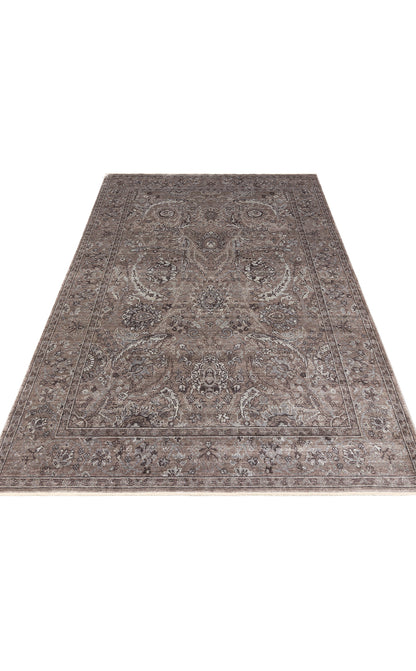 Göz alıcı Taftan TF 07 SMOKE GREY, geleneksel Uşak Halısı tasarımında Taftan Özel Tezgah Halısı özellikleri.