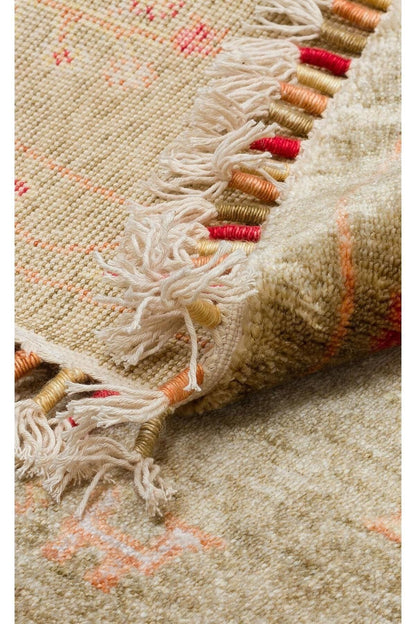 Zara ZR 08 Green Autumn Yuvarlak Otantik Desenli Özel Hav Vermeyen ve Kolay Temizlenebilir viscon Kullanılarak El Emeği ile Özel Tezg