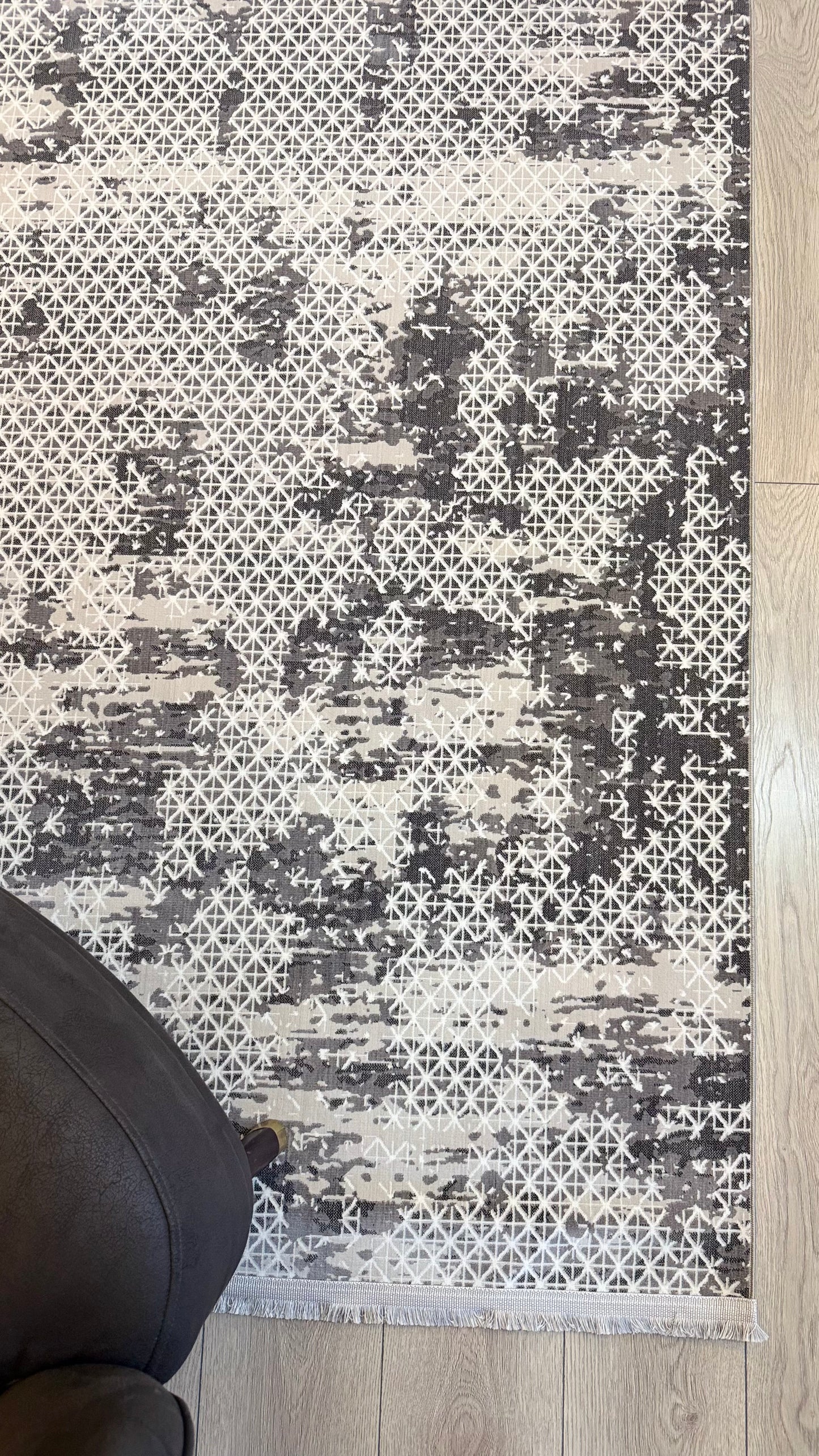 Halı Vagonu Zen Koleksiyonu ZEN08 Gri İnce Yıkanabilir Kaymaz Tabanlı Makine Halısı