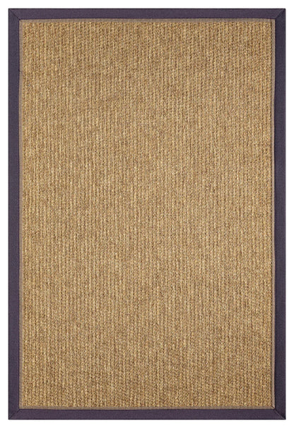 Mor Kahve Çift Renk Kumaş Bordürlü Sisal Halı - El Yapımı, Dayanıklı, Evcil Hayvan Dostu, Modern Tasarım - HVHB18 - HALI VAGONU