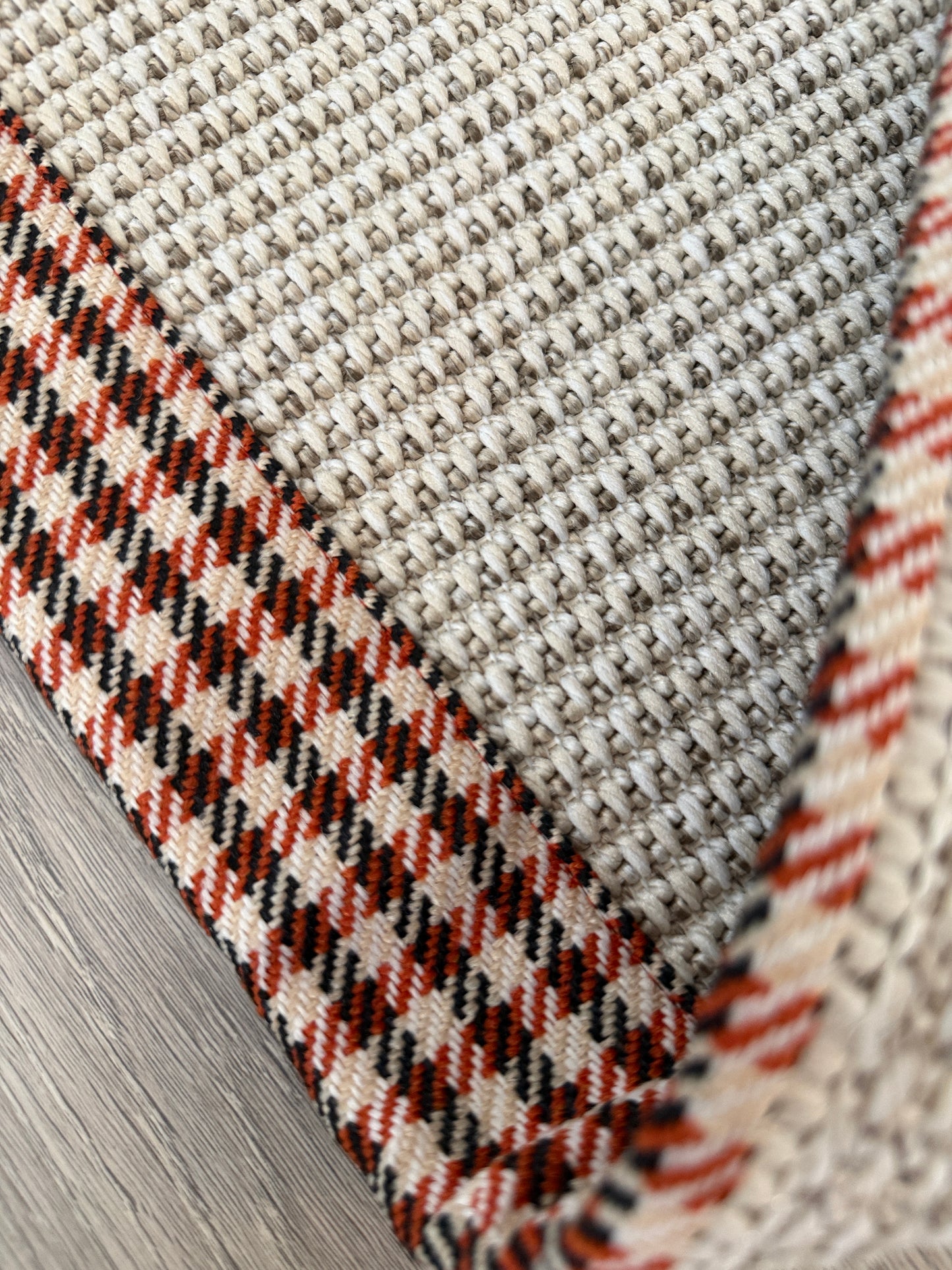 Himalaya 664 Krem Kumaş Bordürlü Sisal Halı - Ayazma06 Bordür - HVHB41