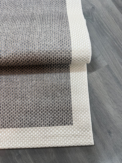 Natura Sisal NTR 06 Krem Antrasit Sisal Dokuma Halı - NTR 06