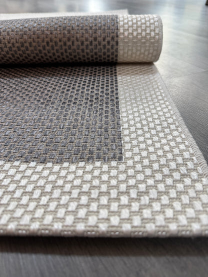 Natura Sisal NTR 06 Krem Antrasit Sisal Dokuma Halı - NTR 06