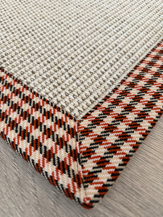 Himalaya 664 Krem Kumaş Bordürlü Sisal Halı - Ayazma06 Bordür - HVHB41