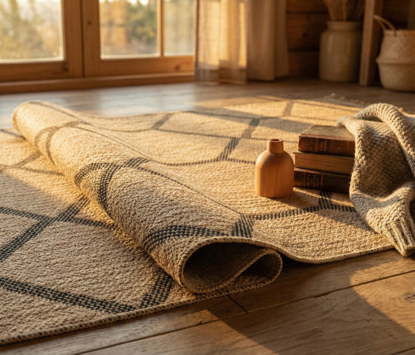 Halı Vagonu Botswana 669 Siyah Sisal Halı