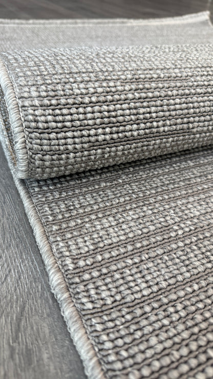 Halı Vagonu Alpaka 8003 Gri Sisal Dokuma Makine Halısı
