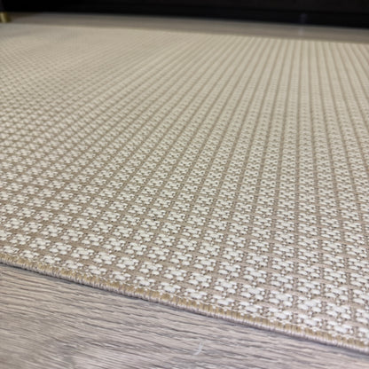 Halı Vagonu JS9902 Krem Bej Tonlarında Jüt Sisal Halı - Kaymaz ve Dayanıklı, Hav Yapmaz