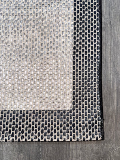 Natura Sisal NTR 10 Siyah Gri Sisal Dokuma Halı - NTR 10