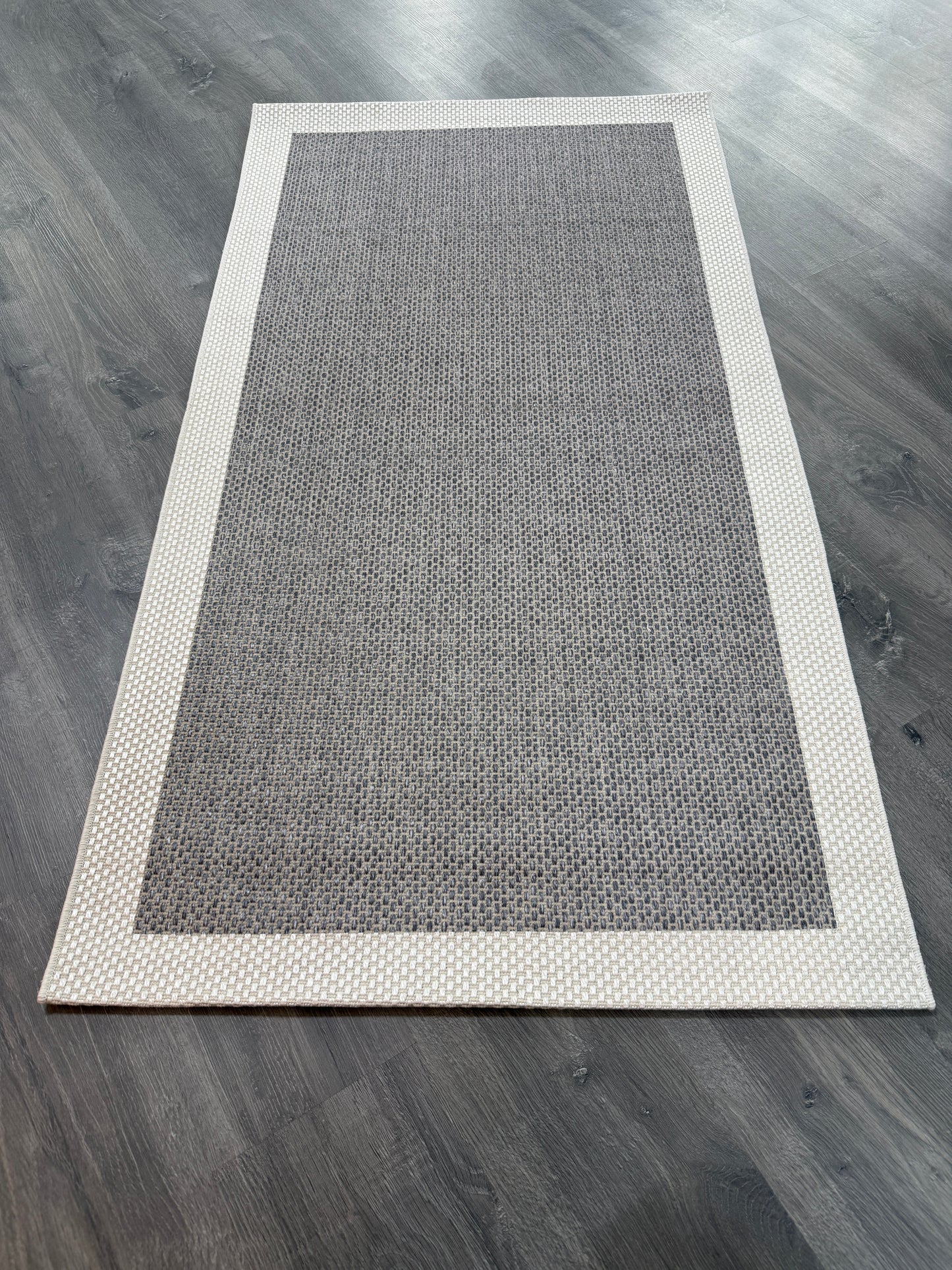 Natura Sisal NTR 06 Krem Antrasit Sisal Dokuma Halı - NTR 06