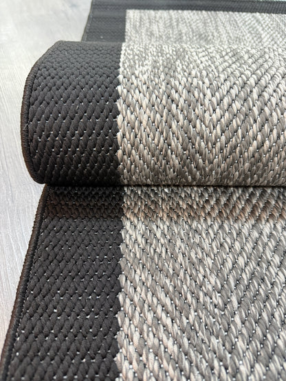 Halı Vagonu Agra AR01 Siyah Sisal Tarz Dokuma Halı - HALI VAGONU