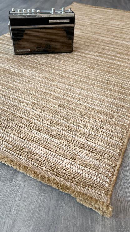 Halı Vagonu Alpaka 8001 Bej Sisal Dokuma Makine Halısı