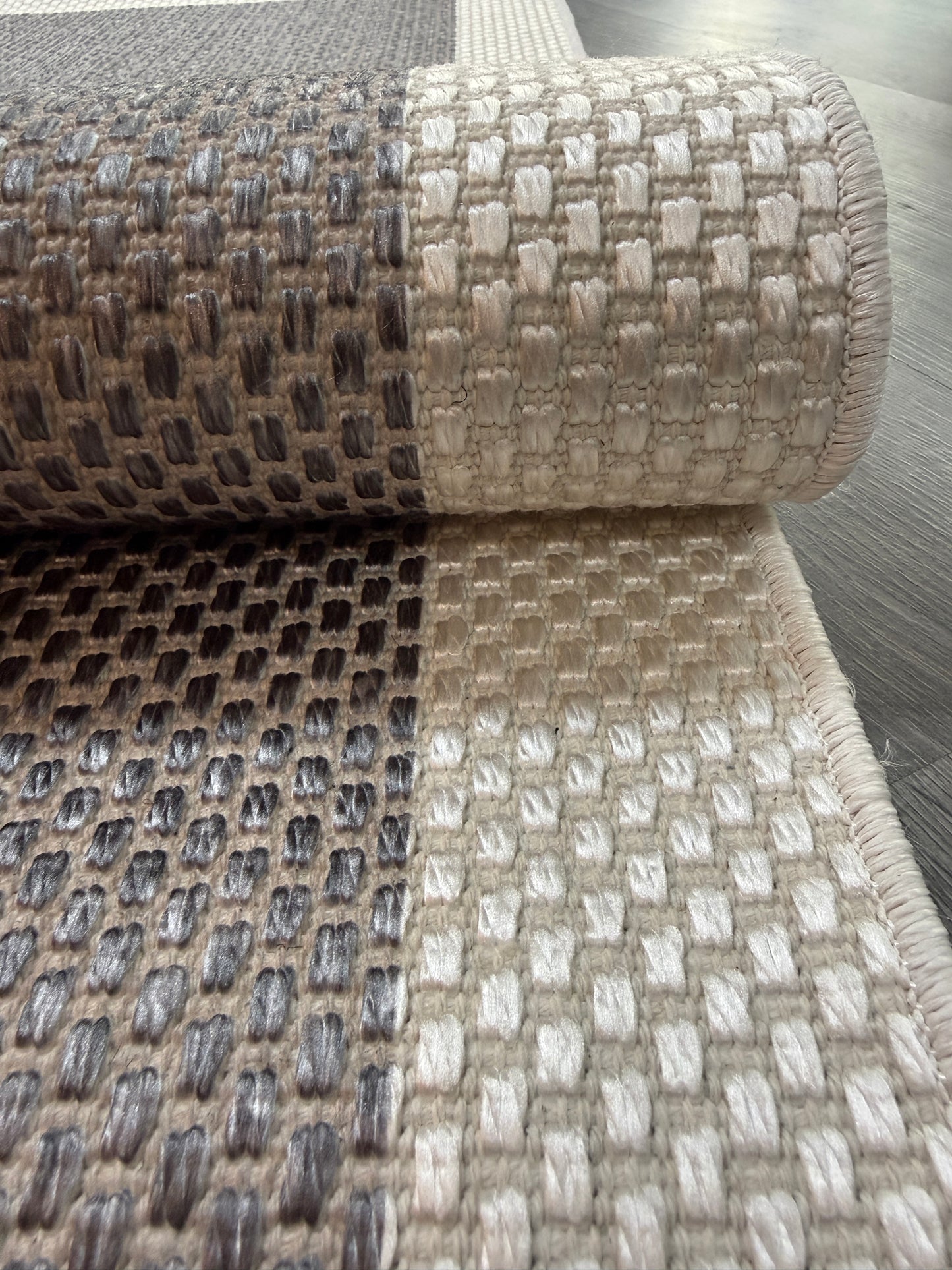 Natura Sisal NTR 06 Krem Antrasit Sisal Dokuma Halı - NTR 06