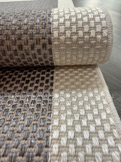 Natura Sisal NTR 06 Krem Antrasit Sisal Dokuma Halı - NTR 06