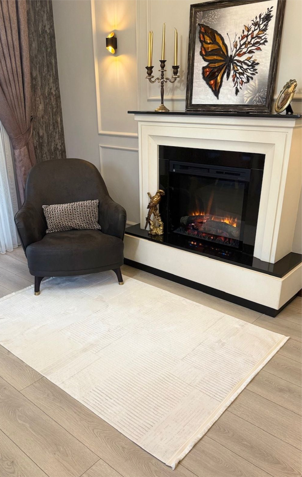 Halı Vagonu Zen Koleksiyonu ZEN01 Beyaz İnce Yıkanabilir Kaymaz Tabanlı Makine Halısı