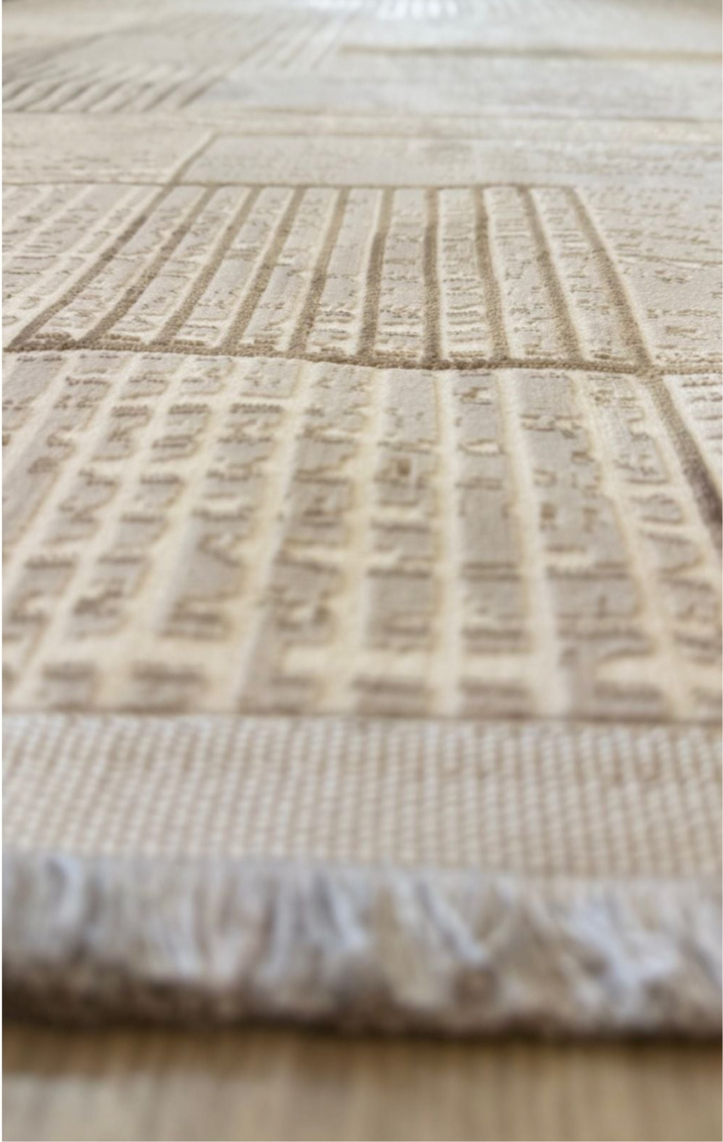 Halı Vagonu Zen Koleksiyonu ZEN02 Kahve Bej İnce Yıkanabilir Kaymaz Tabanlı Makine Halısı