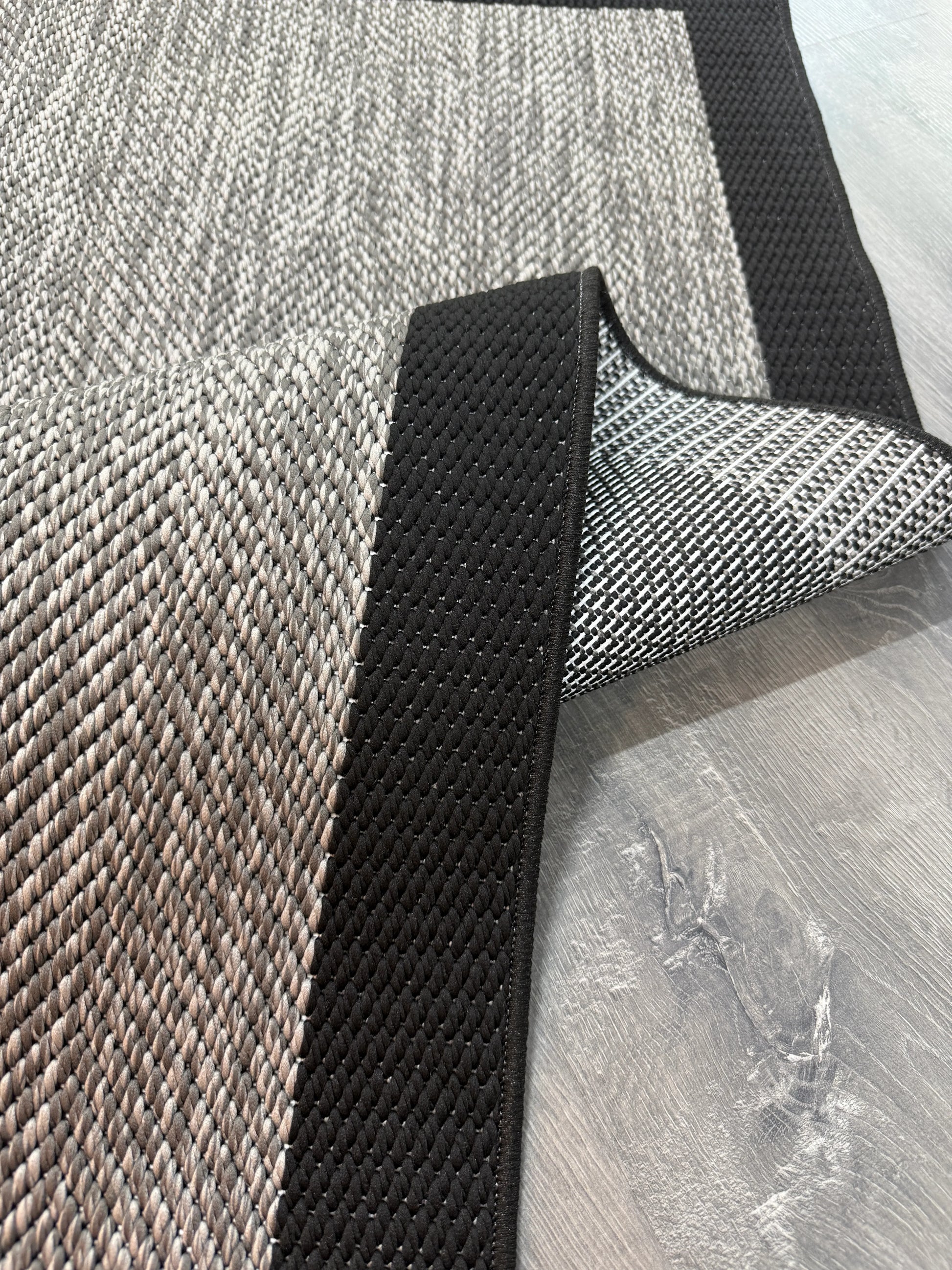 Halı Vagonu Agra AR01 Siyah Sisal Tarz Dokuma Halı - HALI VAGONU