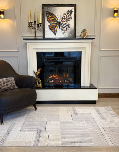 Halı Vagonu Zen Koleksiyonu ZEN06 Gri İnce Yıkanabilir Kaymaz Tabanlı Makine Halısı